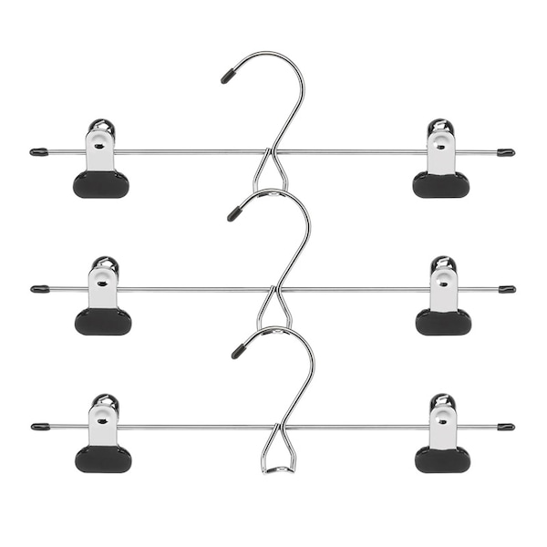 Whitmor Whitmor 2 in. H X 13 in. W X 4 in. L Steel Black Skirt/Slack Hanger 3 pk 6021-181-D - main